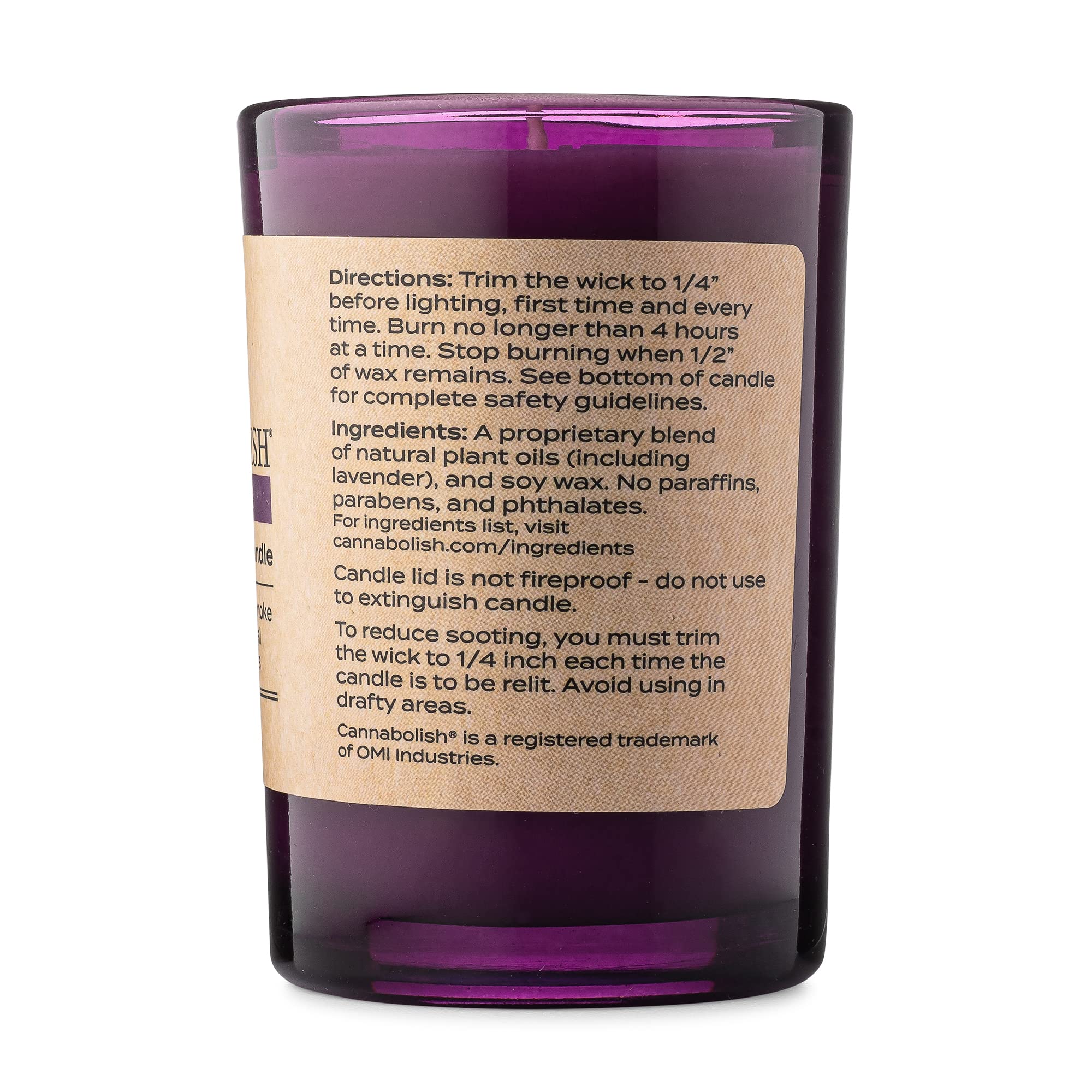 Cannabolish Lavender Smoke Odor Eliminating Candle, 7 oz, Natural Ingredients (Pack of 2)