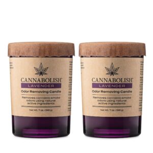 cannabolish lavender smoke odor eliminating candle, 7 oz, natural ingredients (pack of 2)