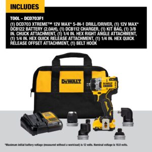 DEWALT XTREME(TM) 12V MAX* Brushless Cordless 5-in-1 Drill/Driver Kit (DCD703F1)