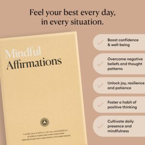 Intelligent Change Mindful Affirmations, 52 Positive Affirmation Cards for Women with Display Stand, Daily Affirmations for Inspiration, Mindfulness & Self Care, Unique Gifts for Women and Men