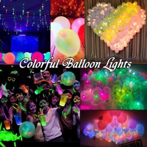 Aogist 100 Pcs Blue LED Balloon Light, LED Round Ball Lamp Tiny Lighting Decoration for Indoor Outdoor Party Event Fun Wedding Festival Birthday Halloween Christmas Party Supplies