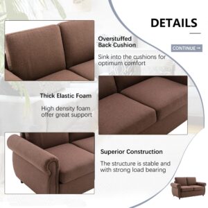 P PURLOVE Twin Sleeper Sofa,Loveseat Sleeper Sofa Couch with PullOut Bed with Memory Mattress,Upholstered Line Sleeper Sofa Couch for Small Spaces,Apartment,Pillow Not Included