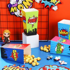 Containlol 24 Pcs Popcorn Boxes Party Favors Snack Treat Box Candy Cookie Container for Movie Cinema Theme Birthday Party Baby Shower Favor Supplies(Cheerful Style)