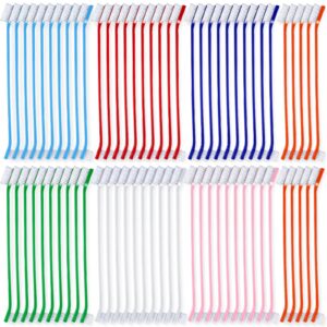 70 pieces dog tooth brush pet toothbrush soft grooming dogs toothbrush dog double sided toothbrush puppy long handle tooth brush for large and small teeth cleaning dental oral care (colorful)