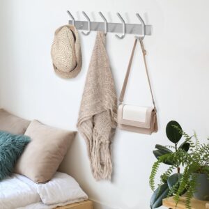 GlazieVault Coat Rack Wall Mount - Stainless Steel Coat Rack (2 Pack) - Heavy Duty Coat Hooks Wall Mounted - Coat Hanger for Hat Towel Robes Jacket Clothes for Bathroom Entryway (Silver J)…