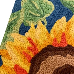 Bold Sunflower Jellybean Accent Rug with Flower Floral Rug 20"x30" Doormat