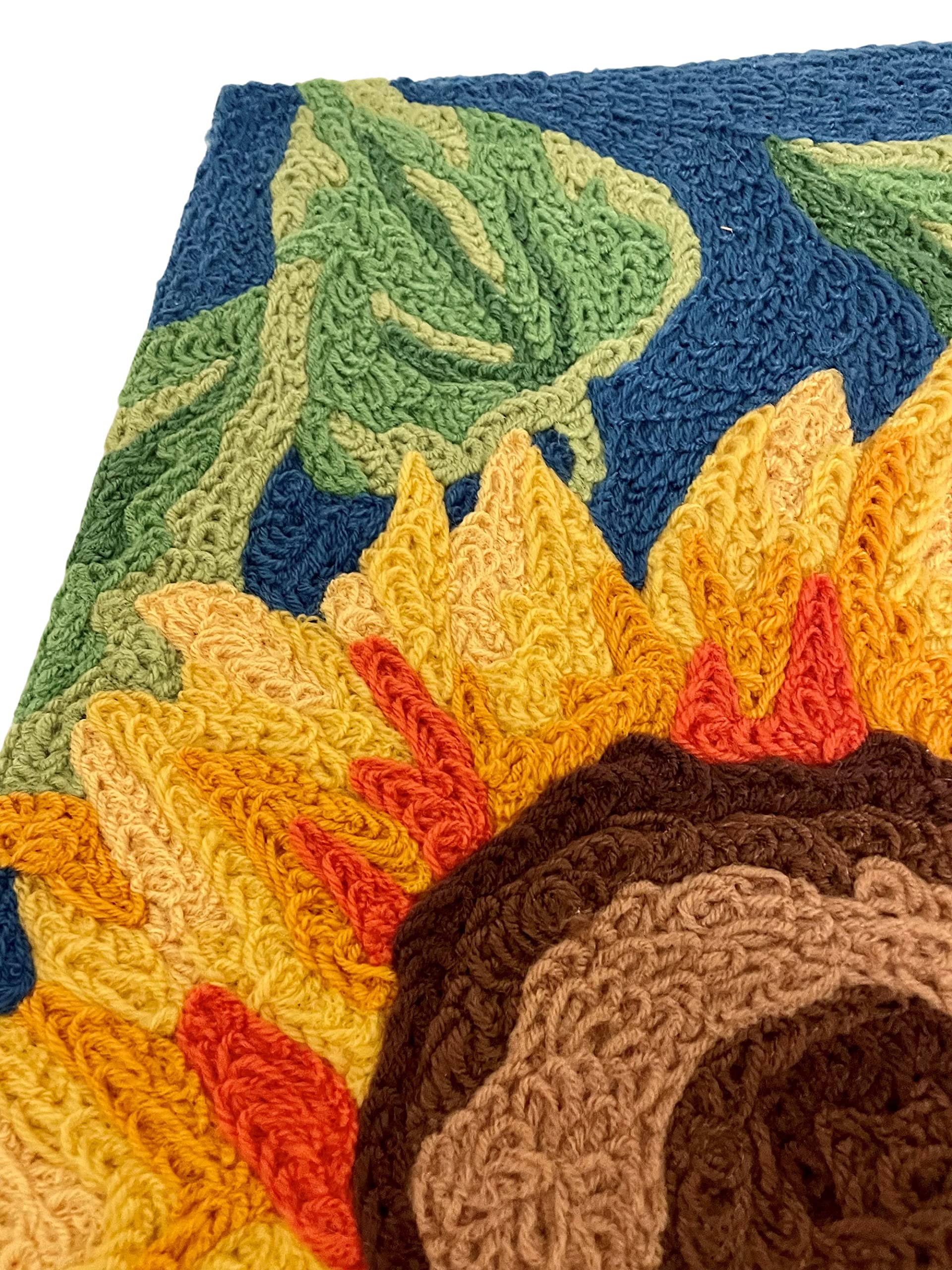 Bold Sunflower Jellybean Accent Rug with Flower Floral Rug 20"x30" Doormat