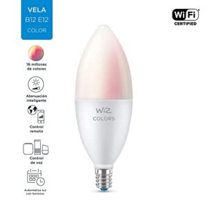 WiZ 40W B12 Color LED Smart Candle-Shaped Bulb - Pack of 1 - E26- Indoor - Connects to Your Existing Wi-Fi - Control with Voice or App + Activate with Motion - Matter Compatible