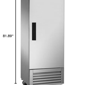 WESTLAKE 27" W Commercial Refrigerator Stainless Steel Reach in Solid Single Door Upright Fan Cooling 23 Cu.ft Cooler for Restuarant, Bar, Shop, etc