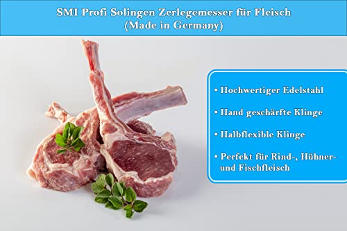 SMI - Breaking Knife 10 inch Butcher Knife for Meat Cutting Meat Knife Butcher Chef Knife Professional Solingen Knife - Made in Germany