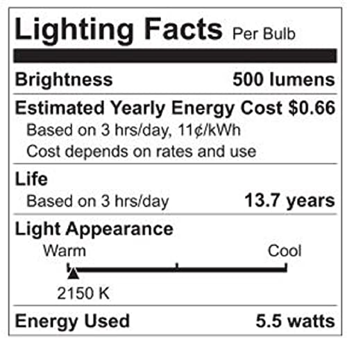 GE Vintage Style LED Light Bulbs, 60 Watt, Amber Finish, ST19 Edison Style Bulbs (6 Pack)