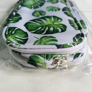 LParkin Tree Leaves Cute Pencil Case Super Large Capacity 3 Compartments Canvas Pen Bag Pouch Stationary Case Makeup Cosmetic Bag