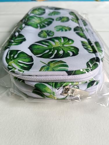 LParkin Tree Leaves Cute Pencil Case Super Large Capacity 3 Compartments Canvas Pen Bag Pouch Stationary Case Makeup Cosmetic Bag