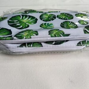 LParkin Tree Leaves Cute Pencil Case Super Large Capacity 3 Compartments Canvas Pen Bag Pouch Stationary Case Makeup Cosmetic Bag