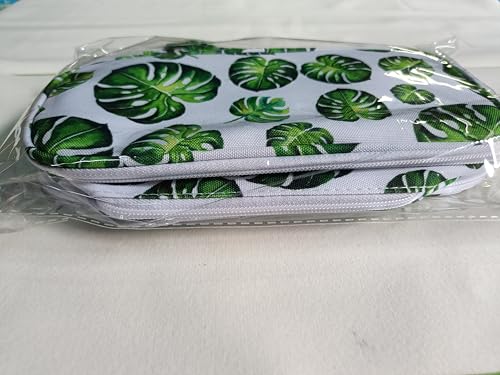 LParkin Tree Leaves Cute Pencil Case Super Large Capacity 3 Compartments Canvas Pen Bag Pouch Stationary Case Makeup Cosmetic Bag