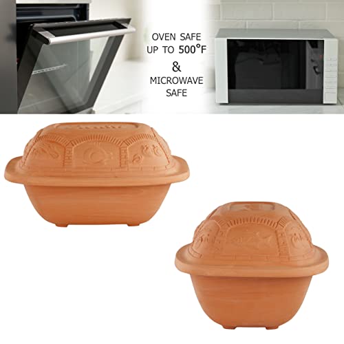 Eurita Clay Roaster, Non-Stick Dutch Oven, Healthy Clay Pot Cooking, With Free Recipe Guide, 3 Quarts