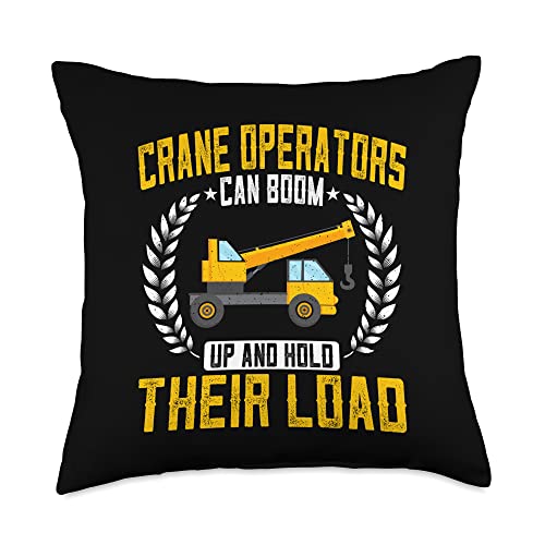 Crane Operators Can Boom Funny Forklift Hook Crane Driver Throw Pillow