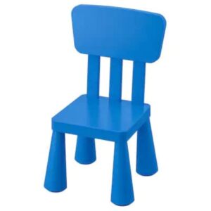 ikea mammut polypropylene plastic indoor/outdoor children's chair (blue)