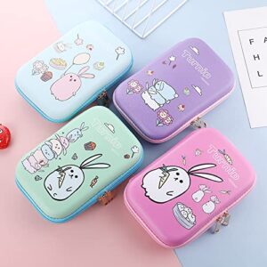 Bunny Pencil Case Holder for Boys Girls Kids, Cute EVA Pen Marker Pouch Stationery Box Anti-Shock Large Storage Capacity Multi-Compartment for School KG APHA Pink…