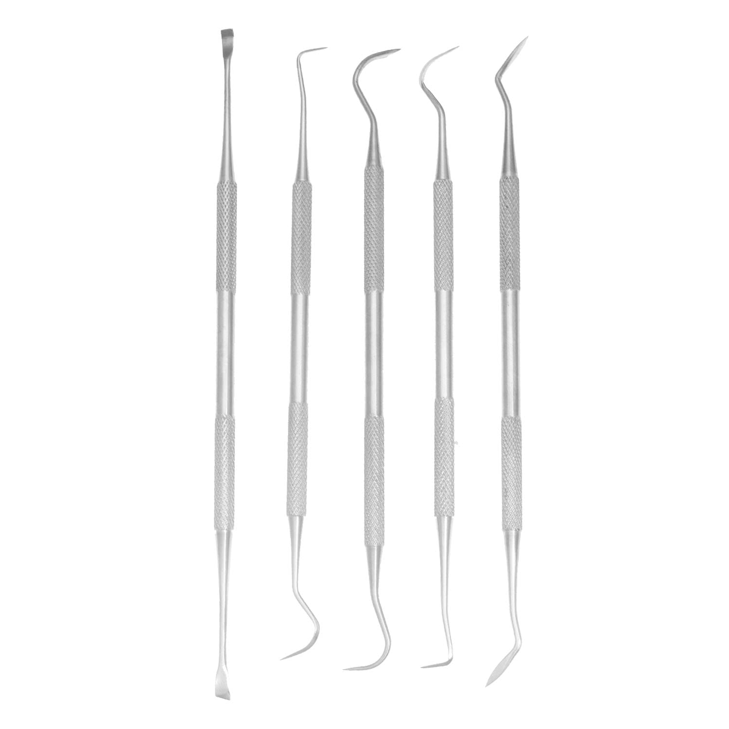 Yutoner Professional Dental Tools, Dog Dental Tooth Scaler and Scraper Stainless Steel Tartar Remover- 3, 4, 5, 6 Pack Stainless Steel Teeth Cleaning Tools for Dogs, Cats (5 Pack)