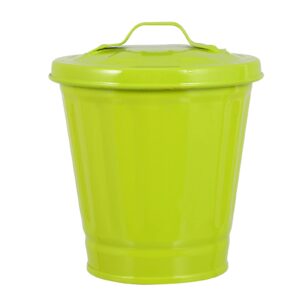 balacoo mini trash metal tin buckets garbage container bin mini trash can- desktop waste storage bin- plastic trash can storage pot lovely small flowerpot with lid recycle bin mini trash lint