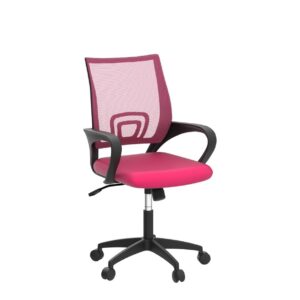 Pink Office Chair Ergonomic Desk Chair Mesh Computer Chair with Lumbar Support& Armrest, Adjustable Mid Back Executive Task Chairs, Rolling Swivel Chair Kids Desk Chair for Women