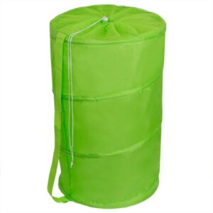 laundry basket pop up barrel hamper collapsible breathable mesh bag solid color - lime