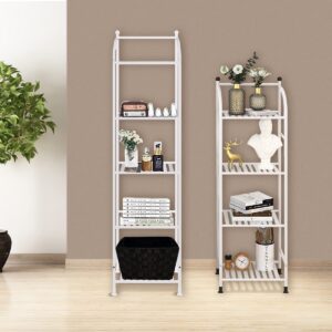 Isyunen 4 Tier Bathroom Storage Open Shelf Unit,Storage Shelf Rack,Free-Standing Metal Corner Rack Shelving for Bathroom,Kitchen, Living Room, Hallway,Display Bath Essentials, Planters, Books