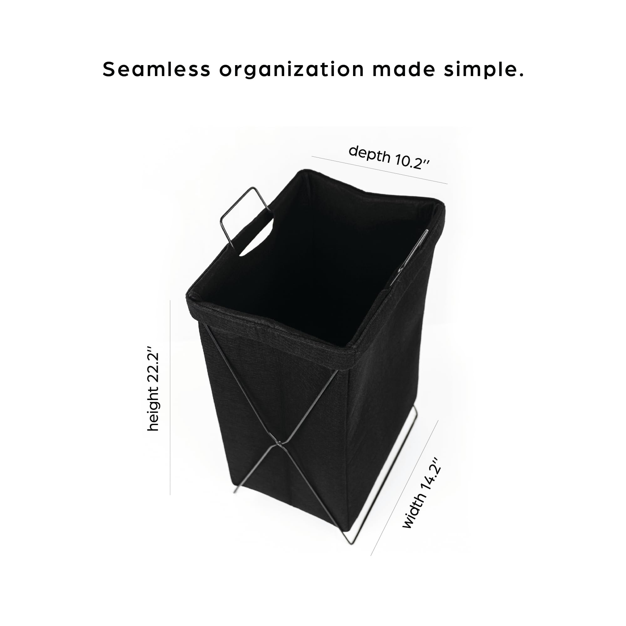 15''L x 10''W x 22'' H X-Frame Collapsible Laundry Basket Household Essentials Metal Frame with Cotton/Polyester Bag Sorter Organizer Foldable Dirty Clothes Hamper Durable Storage Dorm Apartment