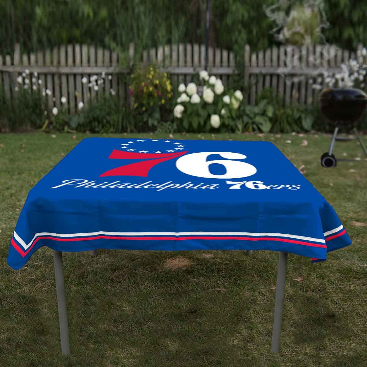 WinCraft Philadelphia 76ers Logo Tablecloth and Square Table Cover Overlay