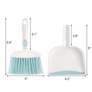 Frcctre 3 Pack Small Dustpan and Brush Set, Multipurpose Small Hand Broom and Dustpan Set, Plastic Whisk Broom and Dustpan Cleaning Sweep Tools for Desk Car Keyboard Countertop Home Kitchen