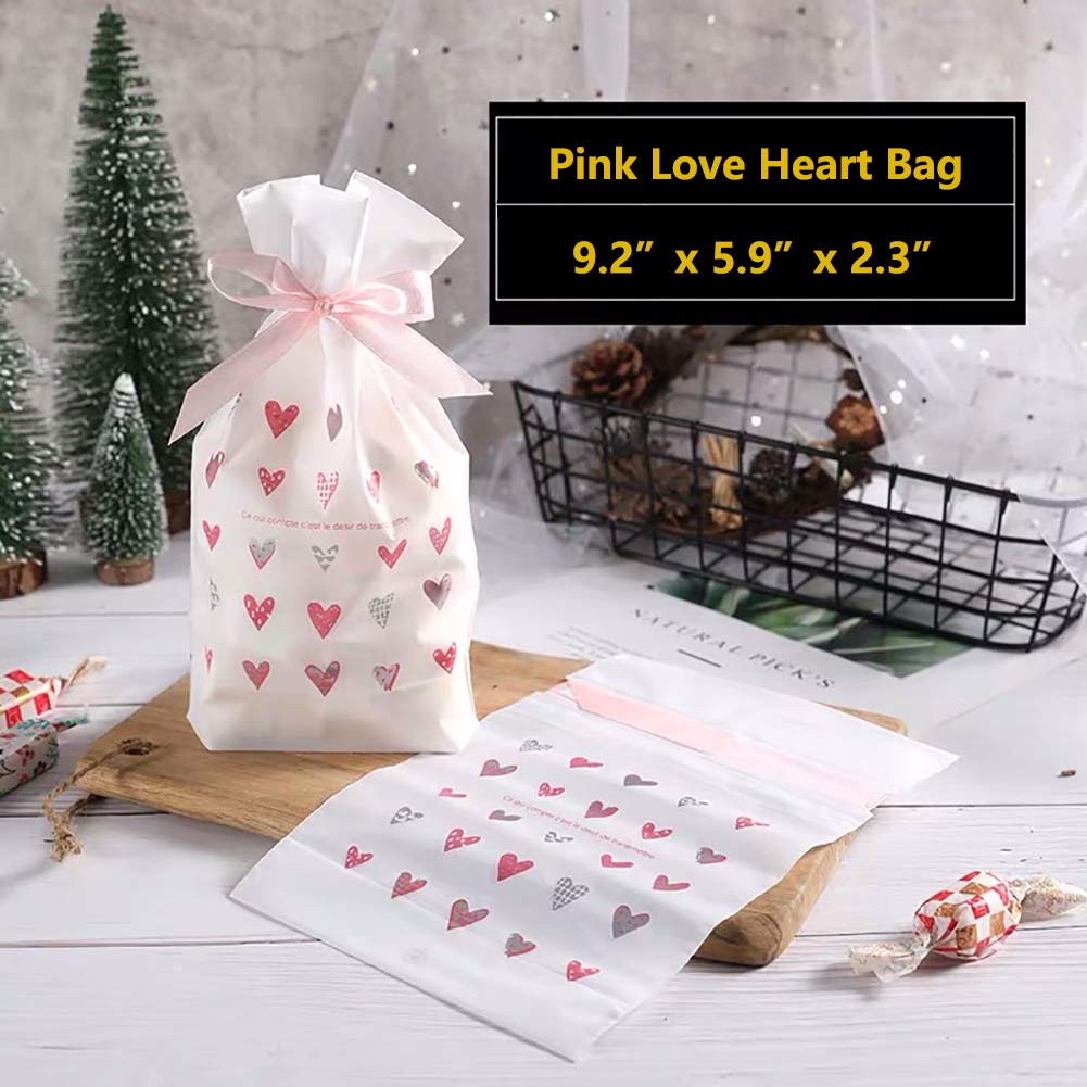 Enjonar 24pcs Treat Bags Party Favor Bags Plastic Drawstring Gift Bags Candy Goodies Bags Food Storage Bags Gift Wrapping Package for Birthday Party Wedding Baby Shower Bridal Shower Holiday Party