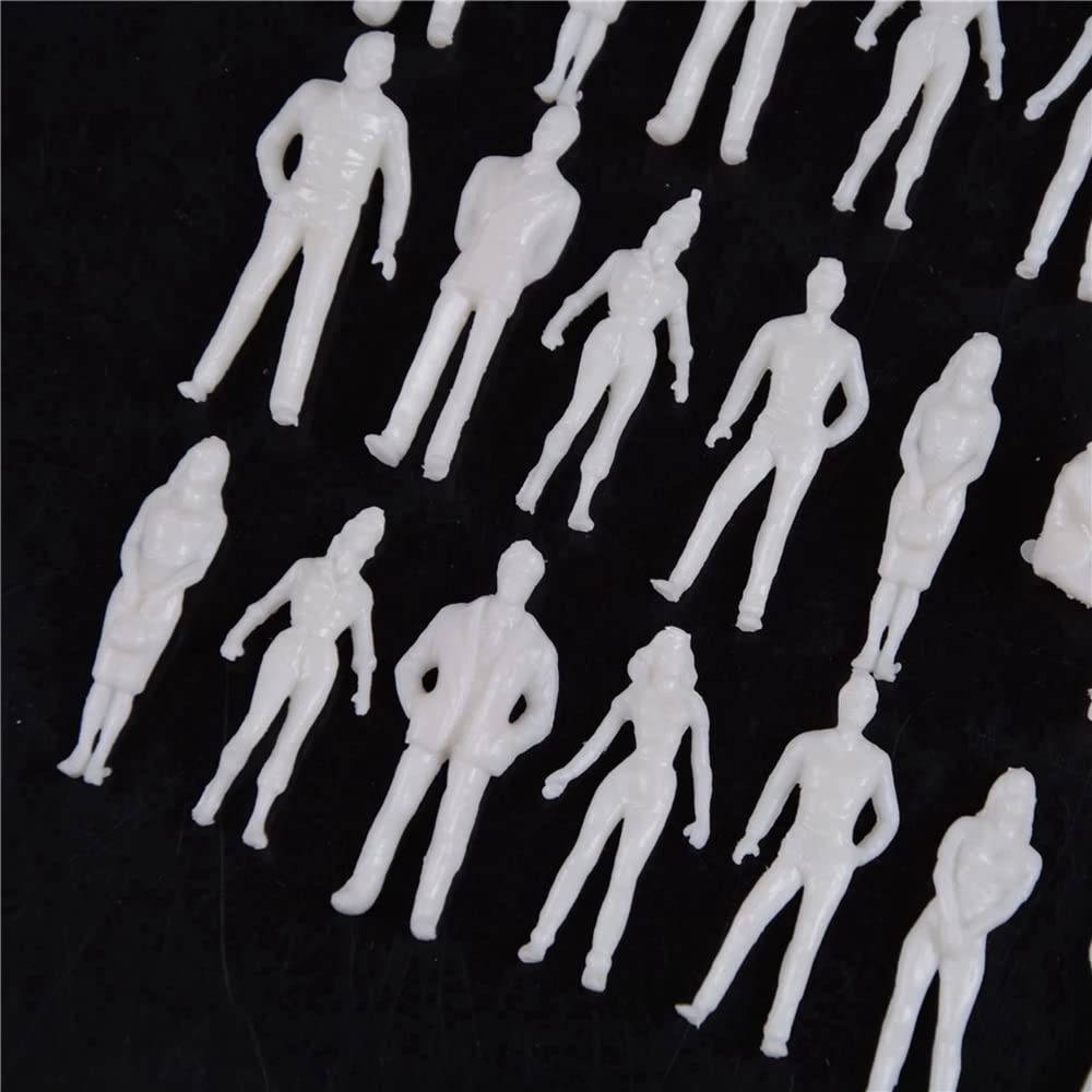 NATUMER 30Pcs Unpainted Tiny People Figures 1:25 Scale Model Trains Architectural O Scale Sitting and Standing Miniatures Figures