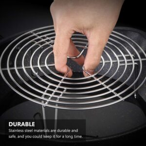 Cabilock Stainless Steel Steamer Rack Round Cooling Rack Microwave Tray Microwave Plate Stacker Cooking Supplies for Steaming Bacon Snacks (20 * 7cm)