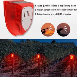 Aolyty Solar Warning Lights with 100DB Sound, 3 Working Modes Solar Power Motion Sensor Flash Strobe Light Security Wall Lamp Waterproof for Pasture, Farm, House, Yard, Barn, Home (2 Pack)