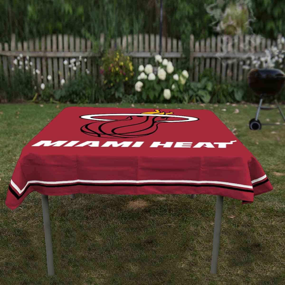 WinCraft Miami Heat Logo Tablecloth and Square Table Cover Overlay