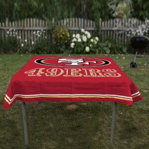 WinCraft San Francisco 49ers Logo Tablecloth and Square Table Cover Overlay