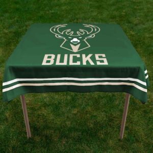 WinCraft Milwaukee Bucks Logo Tablecloth and Square Table Cover Overlay