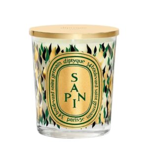 Diptyque Scented Candle Sapin (Pine Tree) 6.5 oz - (Scent of Pure Mountain Pine, deepened with The Dense, Smoky Notes of a Crackling Fireplace)