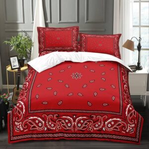 abstract paisley duvet cover set twin include 1 duvet cover 2 pillowcases red bandana elegant ethnic tribal comforter cover microfiber soft bedding sets