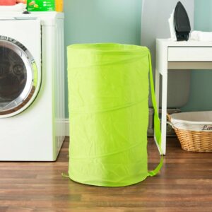 Laundry Basket Pop Up Barrel Hamper Collapsible Breathable Mesh Bag Solid Color - Lime