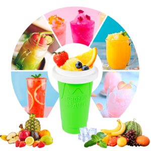 Slushy Maker Cup - TIK TOK Quick Frozen Magic Cup, Double Layers Slushie Cup, DIY Homemade Squeeze Icy Cup, Fasting Cooling Make And Serve Slushy Cup For Milk Shake, Smoothies, Slushies - Green