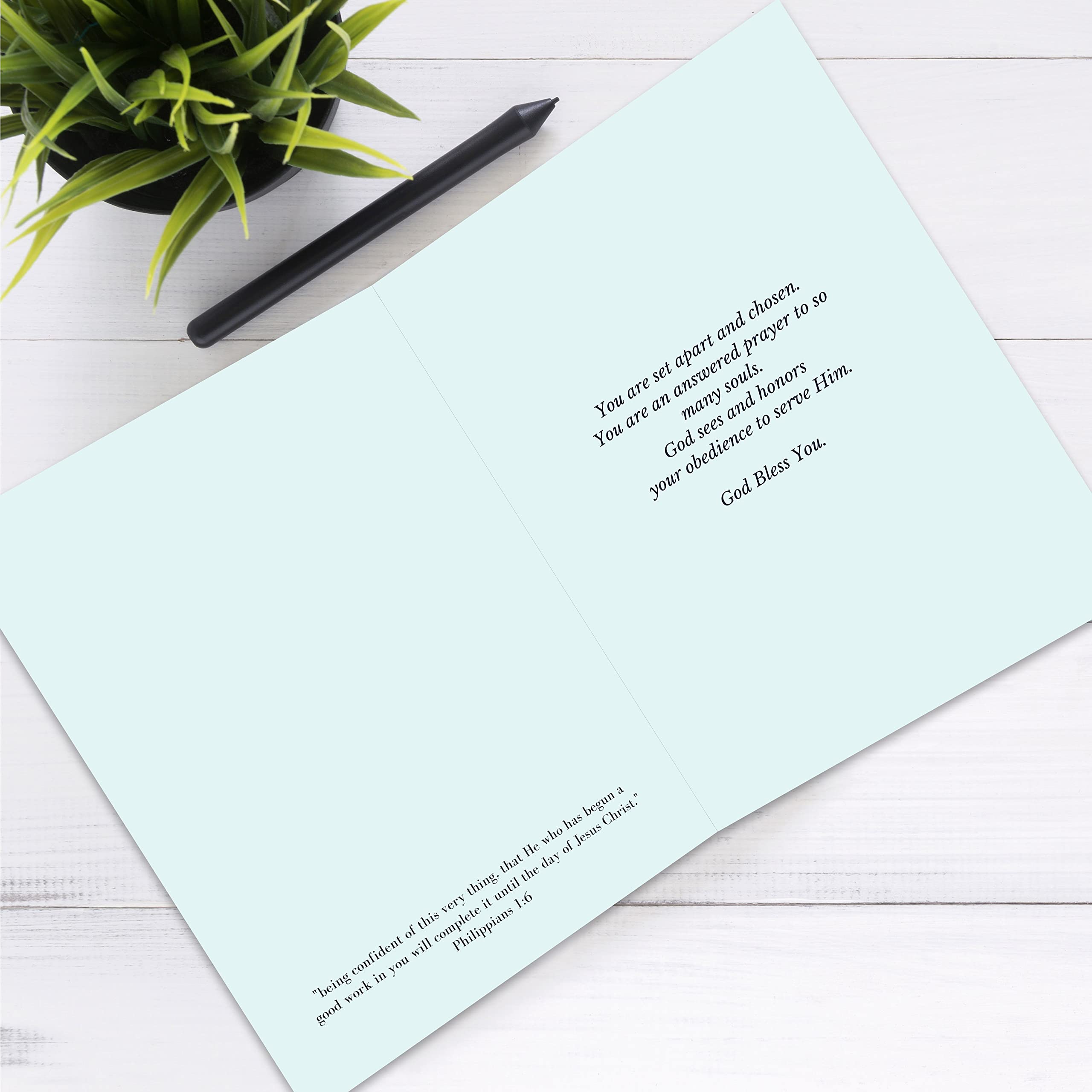 Simply Uncaged Christian Gifts Ministry Appreciation Card 5x7Inch for Pastor, Minister, Church Staff, Volunteers, Ministry Appreciation Gift Card for Ministers (Single Card)