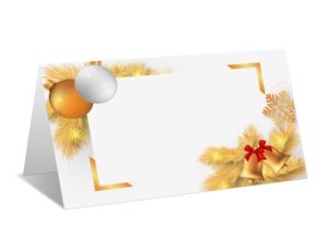 place cards for christmas party, editable name place cards, seating place cards for tables, tent style cards for wedding, dinner party or any occasion, easy folding, pack of 25 escort cards(a08)