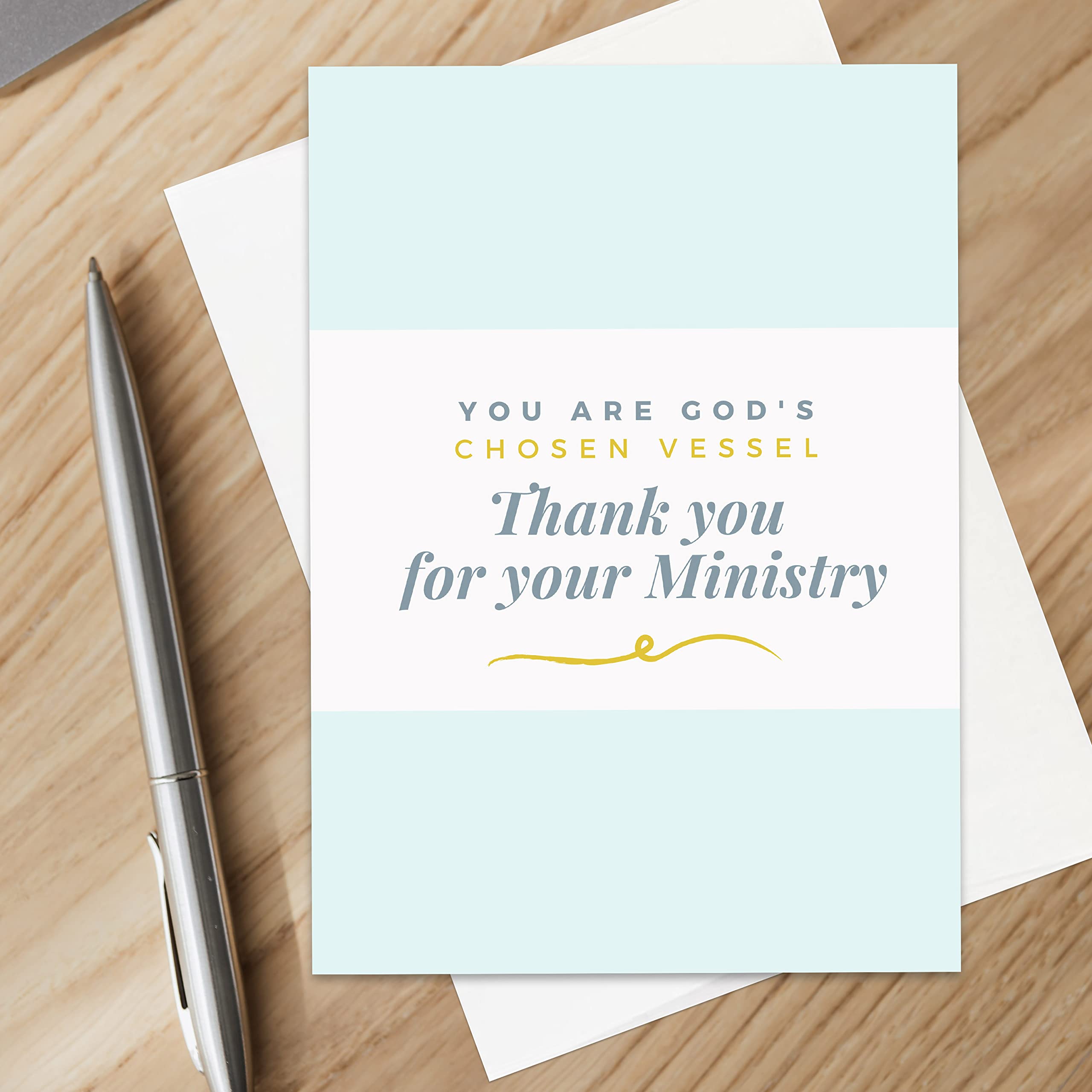 Simply Uncaged Christian Gifts Ministry Appreciation Card 5x7Inch for Pastor, Minister, Church Staff, Volunteers, Ministry Appreciation Gift Card for Ministers (Single Card)