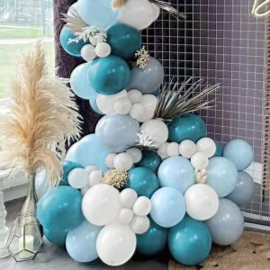 Holtour Bright Turquoise Blue Balloon Garland Arch Kit 138PCS Balloons for Wedding, Birthday Party, Backdrop Decorations, Bridal Shower