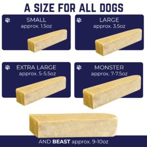 Devil Dog Pet Co. Himalayan Yak Chews, Yak Cheese Dog Chews, 100% Natural & Healthy, Lactose Free, Long Lasting, Yak Chew Treats – Premium Yak Milk Dog Chew, Yak Bones for Dogs | Monster - 3 Pack