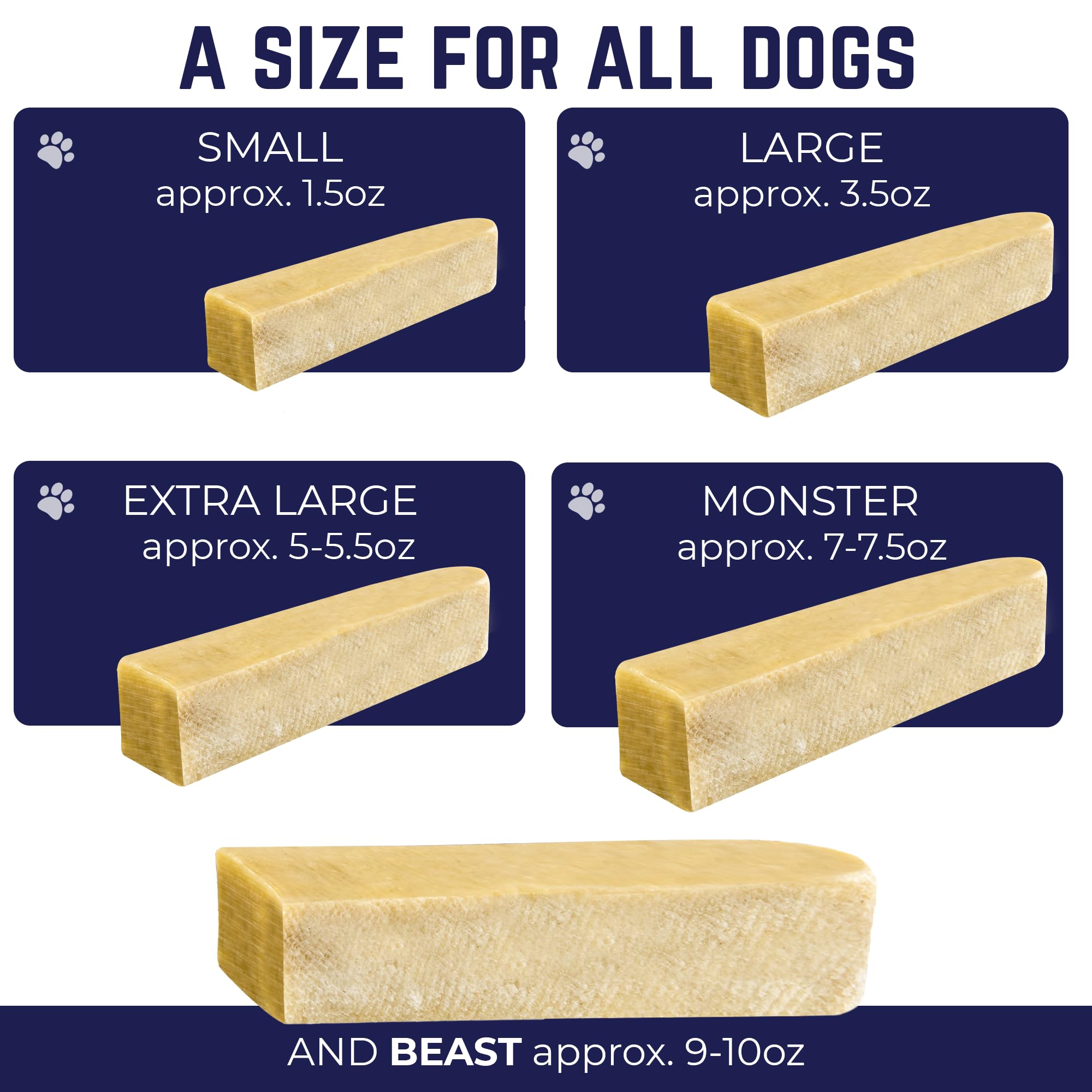 Devil Dog Pet Co. Himalayan Yak Chews, Yak Cheese Dog Chews, 100% Natural & Healthy, Lactose Free, Long Lasting, Yak Chew Treats – Premium Yak Milk Dog Chew, Yak Bones for Dogs | Monster - 3 Pack