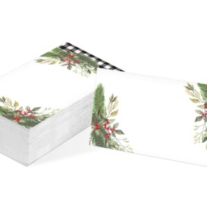 Table Place Card, Christmas Themed Tent Style Cards, Pack of 25 Half-Fold Reception Place Card, Perfect for Christmas Party, Birthday, Wedding, Bridal Shower, Baby Shower, Banquet C19