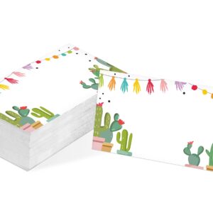 Table Place Card, Mexican Fiesta Themed Tent Style Cards, Pack of 25 Half-Fold Reception Place Card, Fiesta Cactus Food Labels, Fiesta Confetti Decor, Perfect for Baby Shower, Birthday Party C27